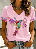 Women's Hummingbird Pink Ribbon T-shirt
