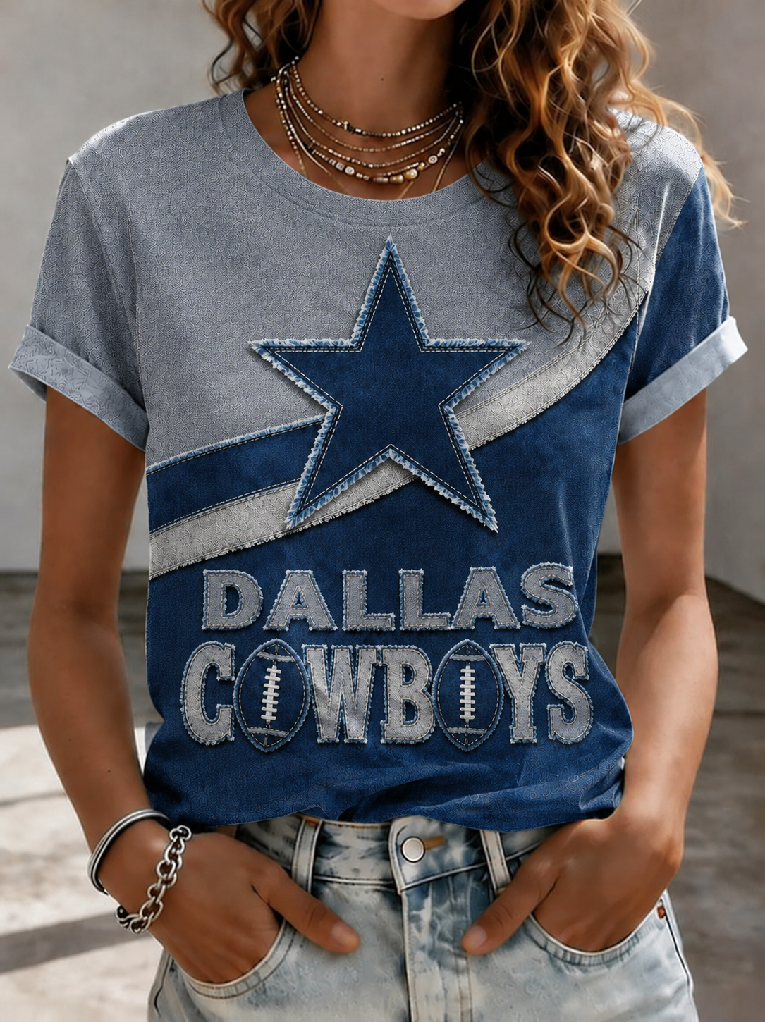 Women's Football Printed Casual T-Shirt