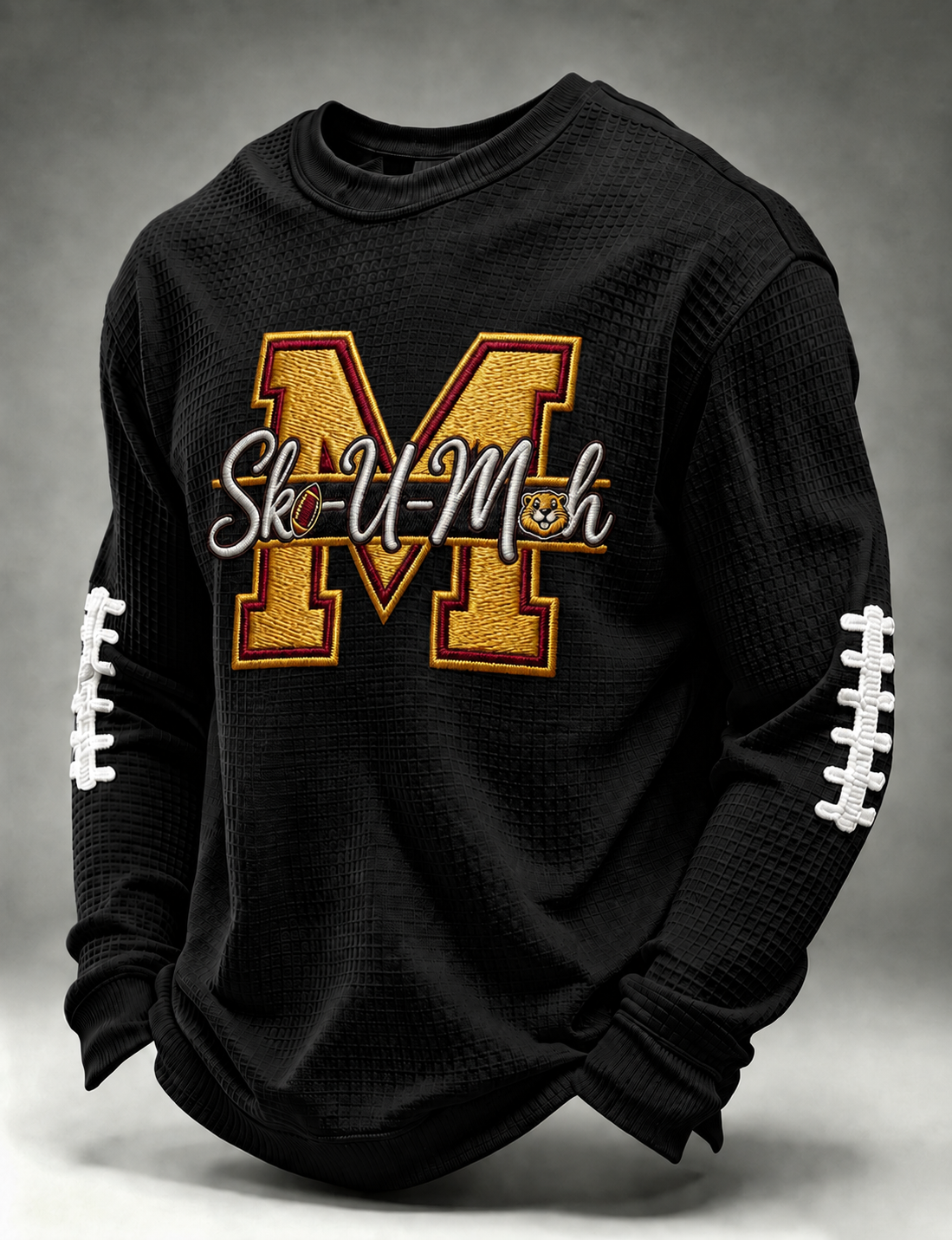 Men'S Football Printed Waffle Sweatshirt