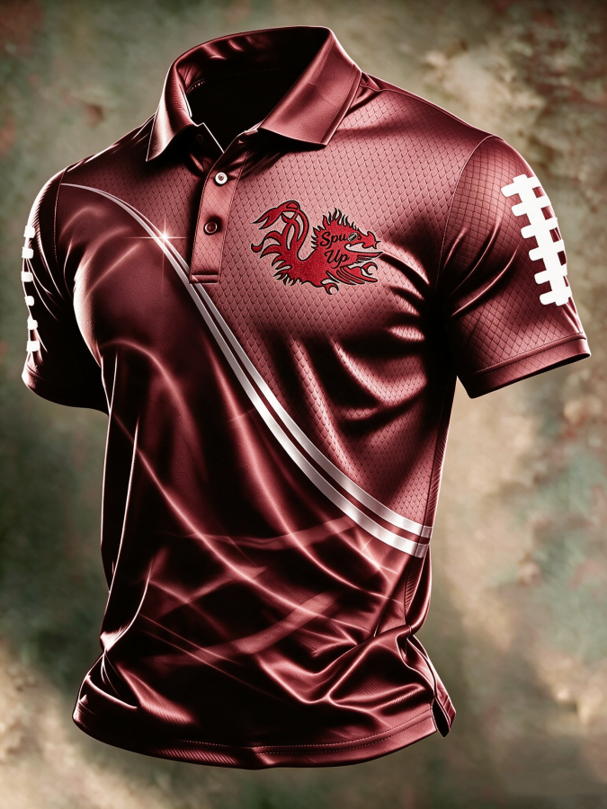 Men'S Football Printed Polo Shirt