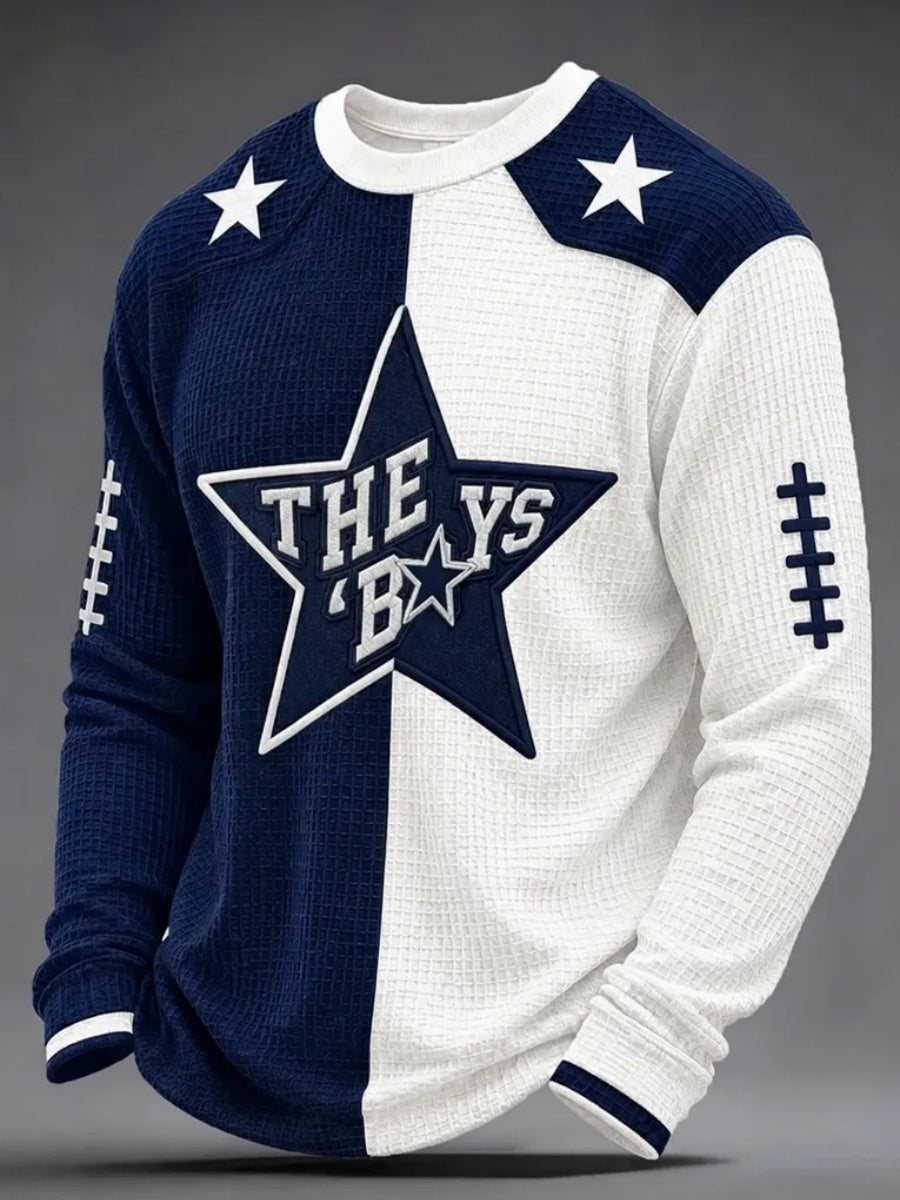 Men'S Football Printed Waffle Sweatshirt