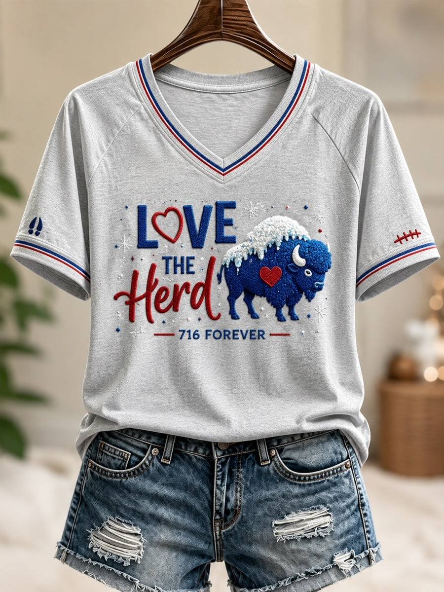Women's Football Print Casual T-Shirt