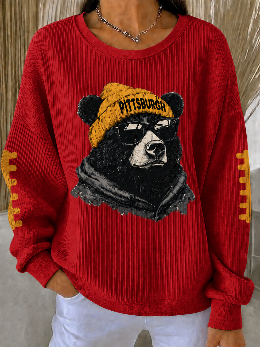 Women'S Football Print Casual Sweatshirt
