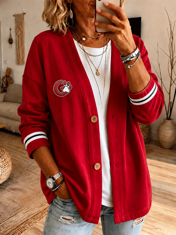 Women'S Football Sports Casual Cardigan