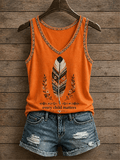 ❤️Buy 3 Get 20% Off❤️Women's Orange Shirt Day Print Casual Vest
