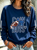 Women's Football Printed Casual Sweatshirt
