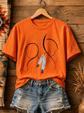 ❤️Buy 3 Get 20% Off❤️Women's Orange Shirt Day Print Casual T-shirt