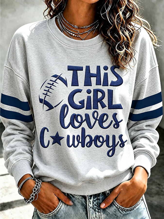Ladies' Rugby Printed Round Neck T-Shirt