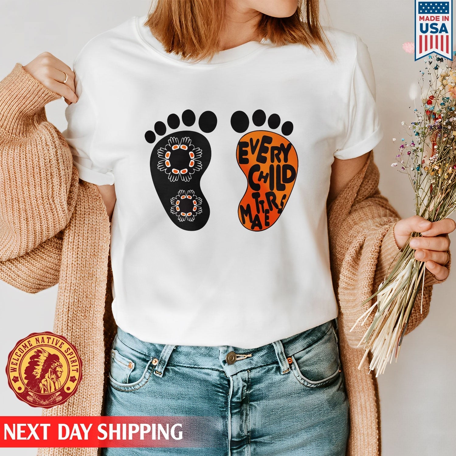 Every Child Matters Foot Black And Orange Together Unisex T-shirt/Hoodie/Sweatshirt