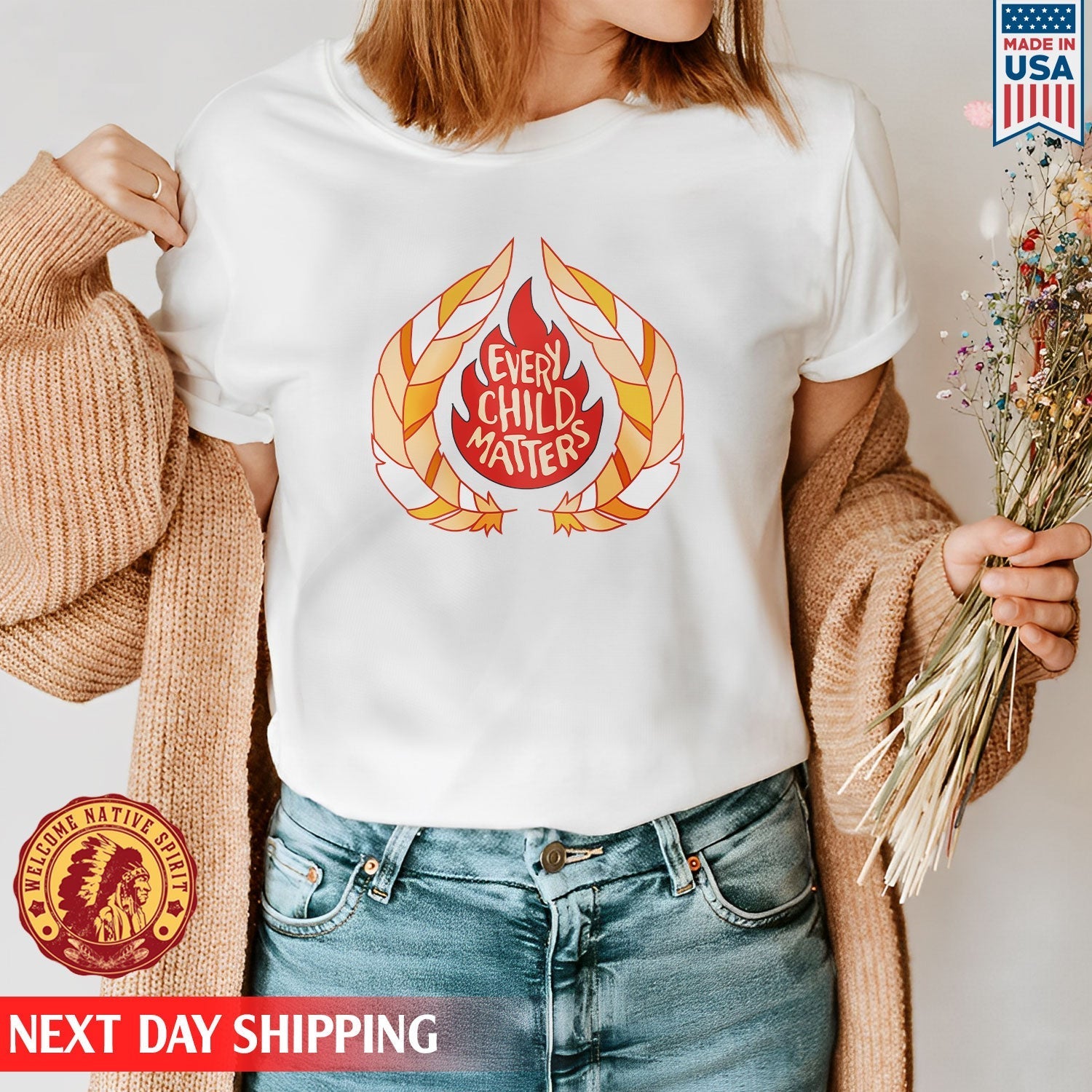 Every Child Matters Fire Orange Shirt Day Unisex T-shirt/Hoodie/Sweatshirt