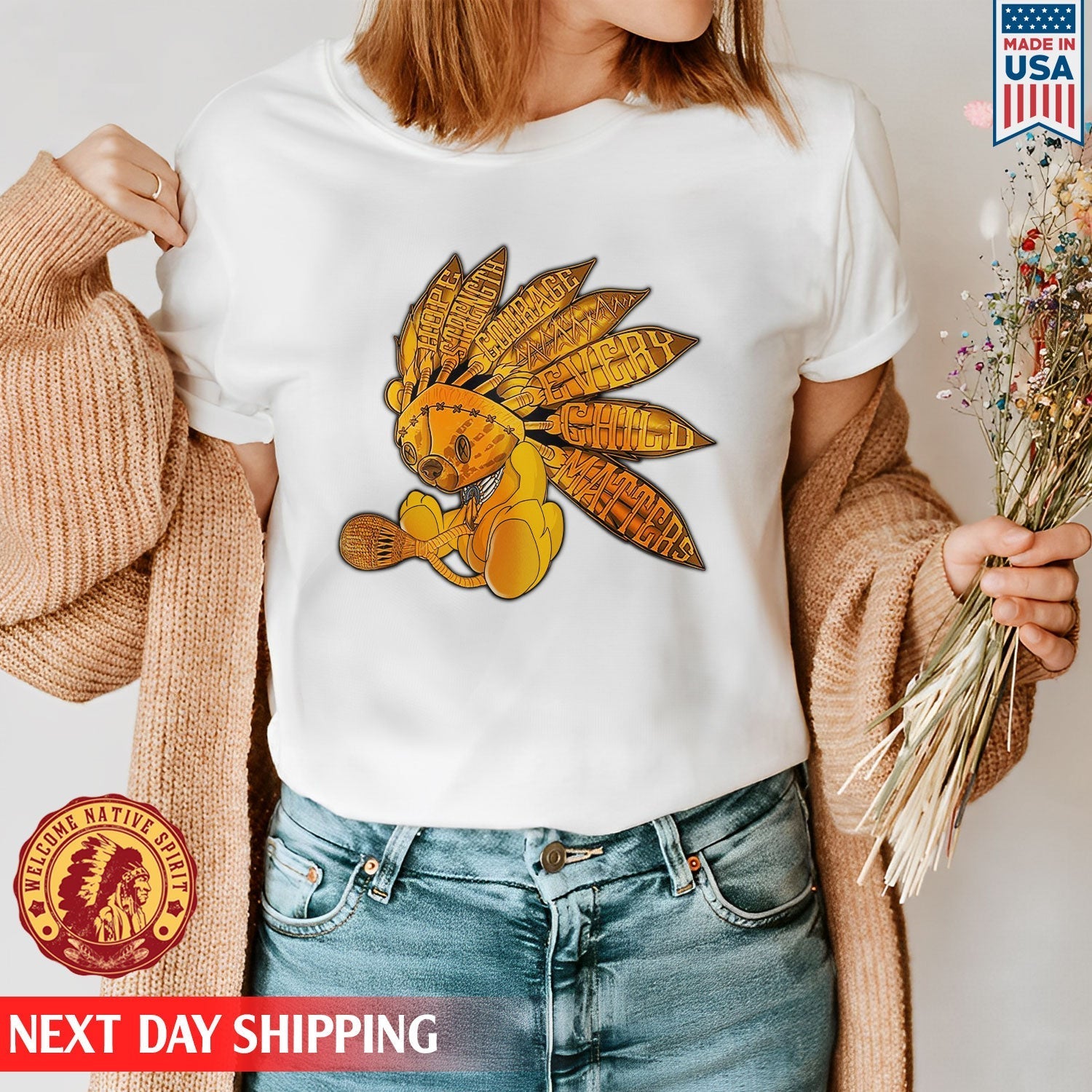 Every Child Matters Feather Indigenous Orange Shirt Day Unisex T-shirt/Hoodie/Sweatshirt