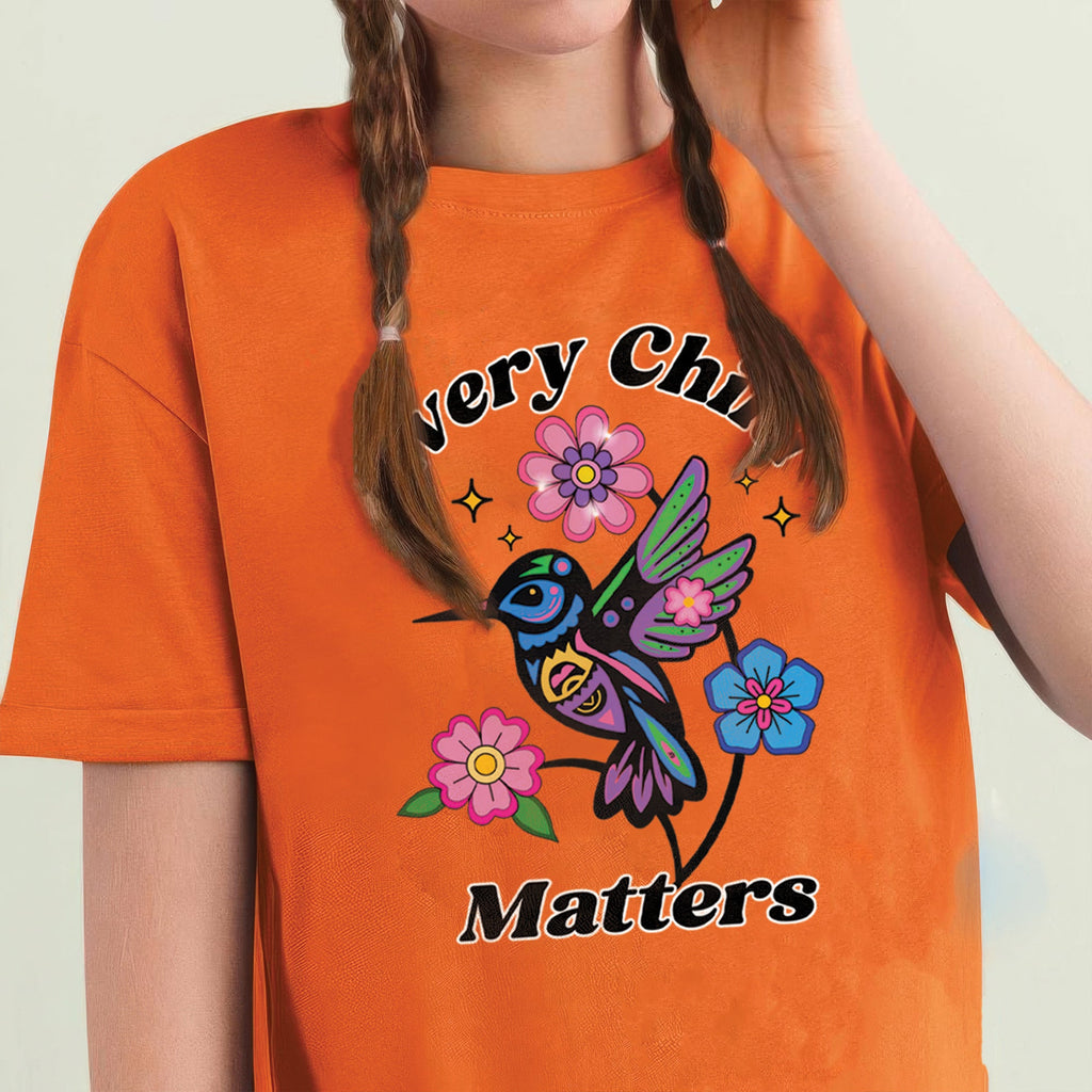 Every Child Matters Hummingbird Orange Native American Unisex T-shirt/Hoodie/Sweatshirt