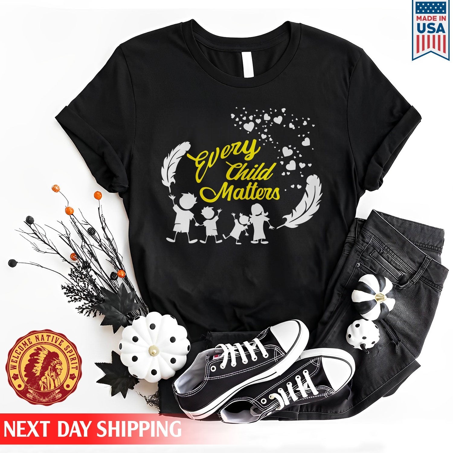 Every Child Matters Children Together Feather For Orange Shirt Day Unisex T-shirt/Hoodie/Sweatshirt