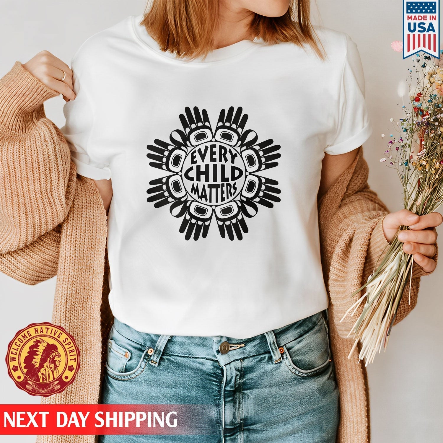 Every Child Matters Circle Hand Black For Orange Shirt Day Unisex T-shirt/Hoodie/Sweatshirt