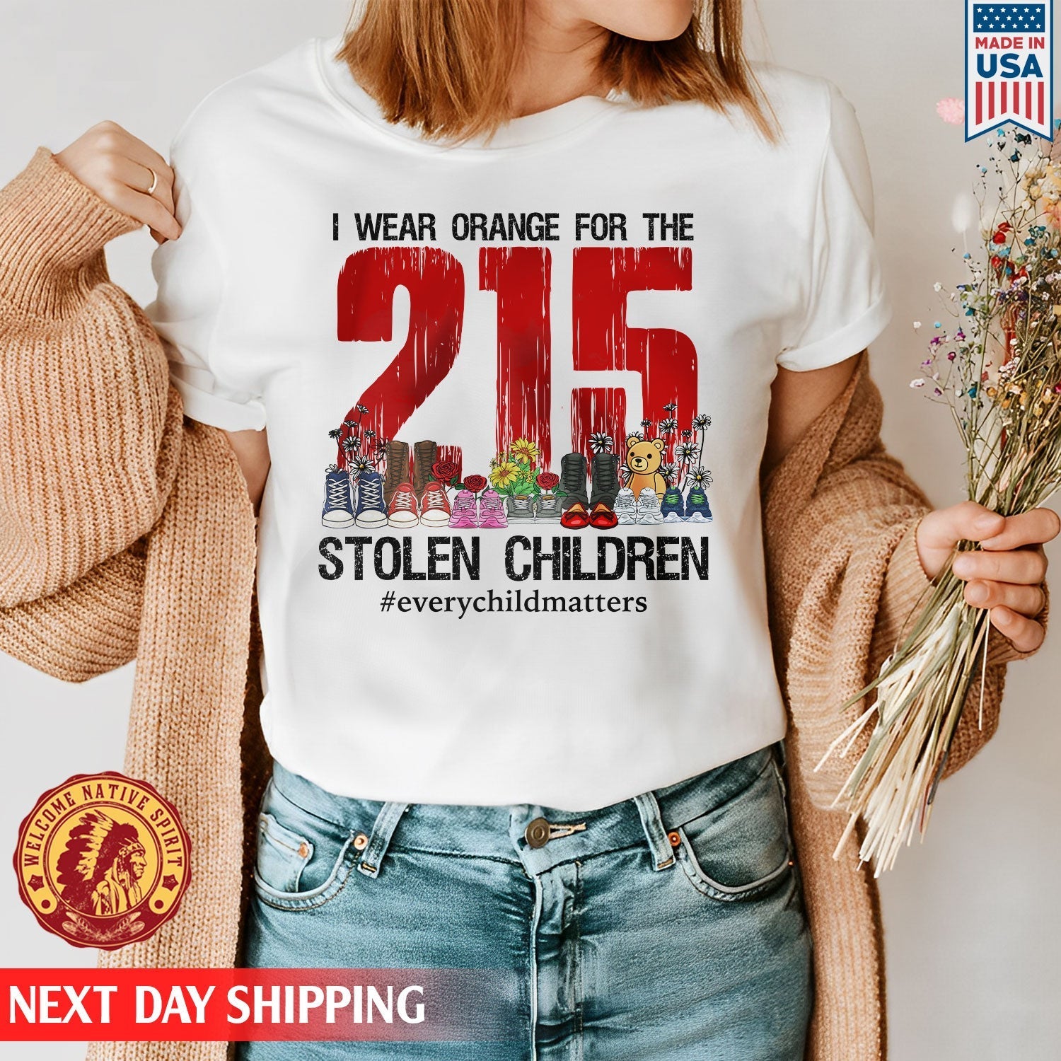 Every Child Matters I Wear Orange For The 215 Stolen Children For Orange Shirt Day Unisex T-shirt/Hoodie/Sweatshirt