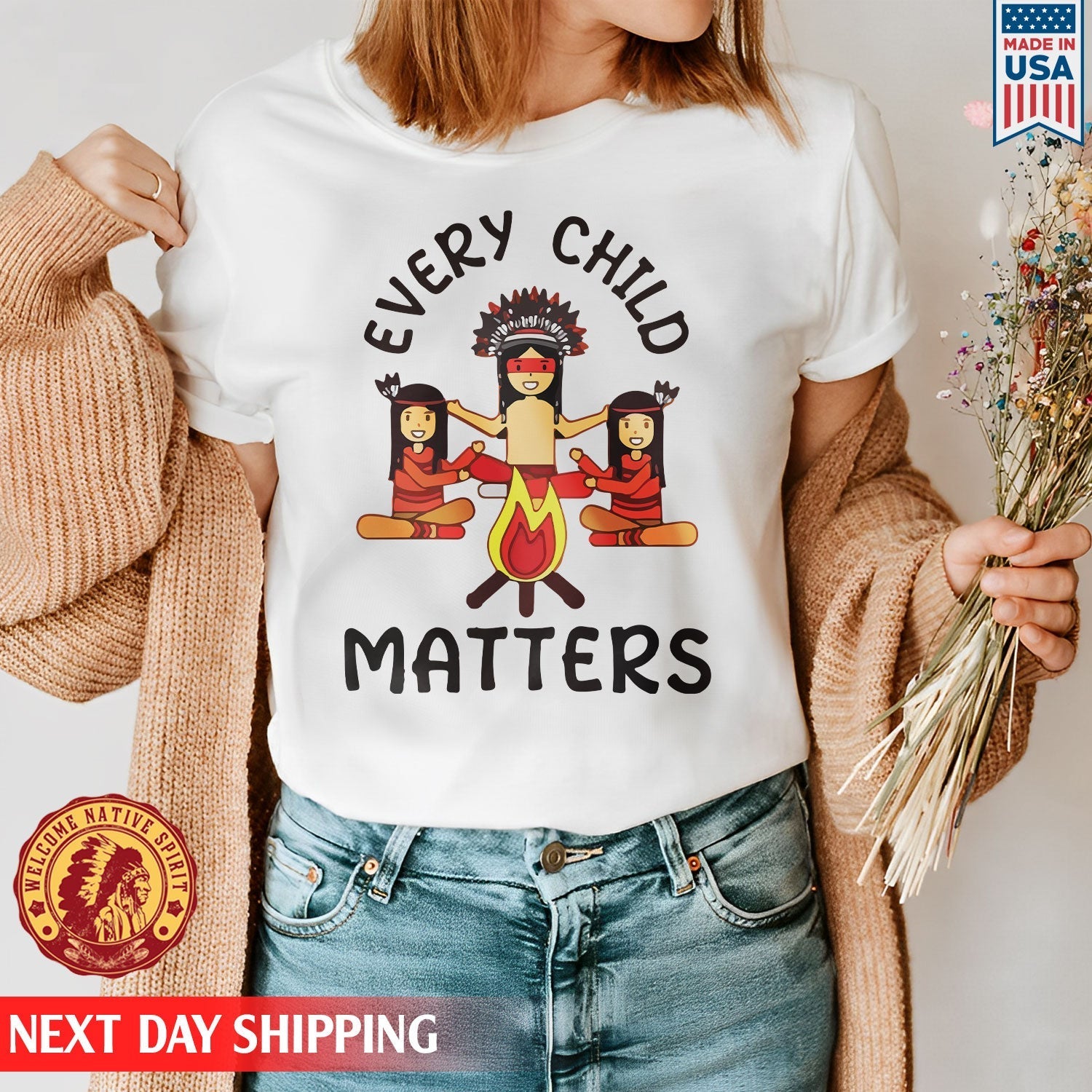 Every Child Matters Indigenous Awareness Children Together Orange Shirt Day Unisex T-shirt/Hoodie/Sweatshirt