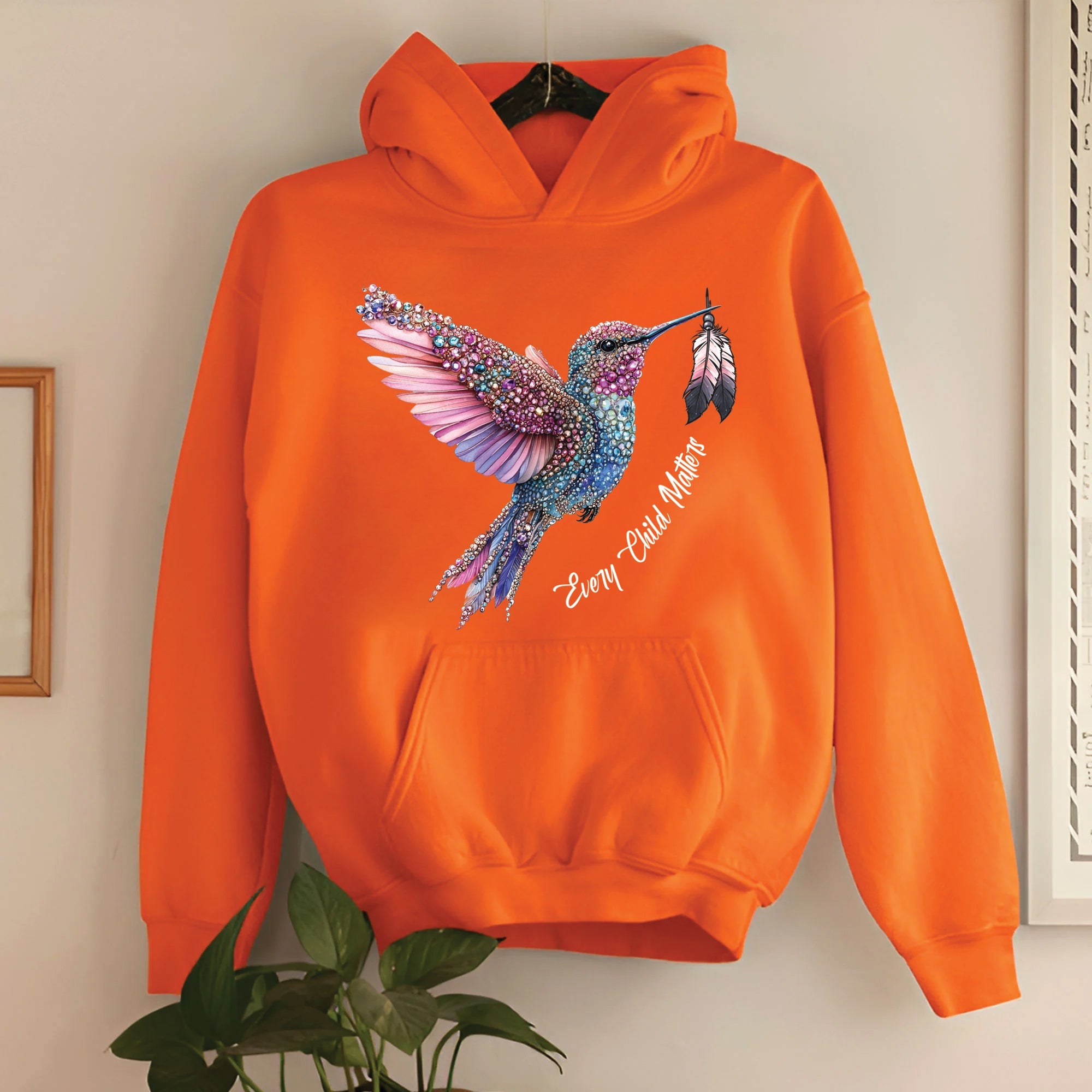 Every Child Matters Hummingbird Feathered Elegance Orange Native American Unisex T-shirt/Hoodie/Sweatshirt