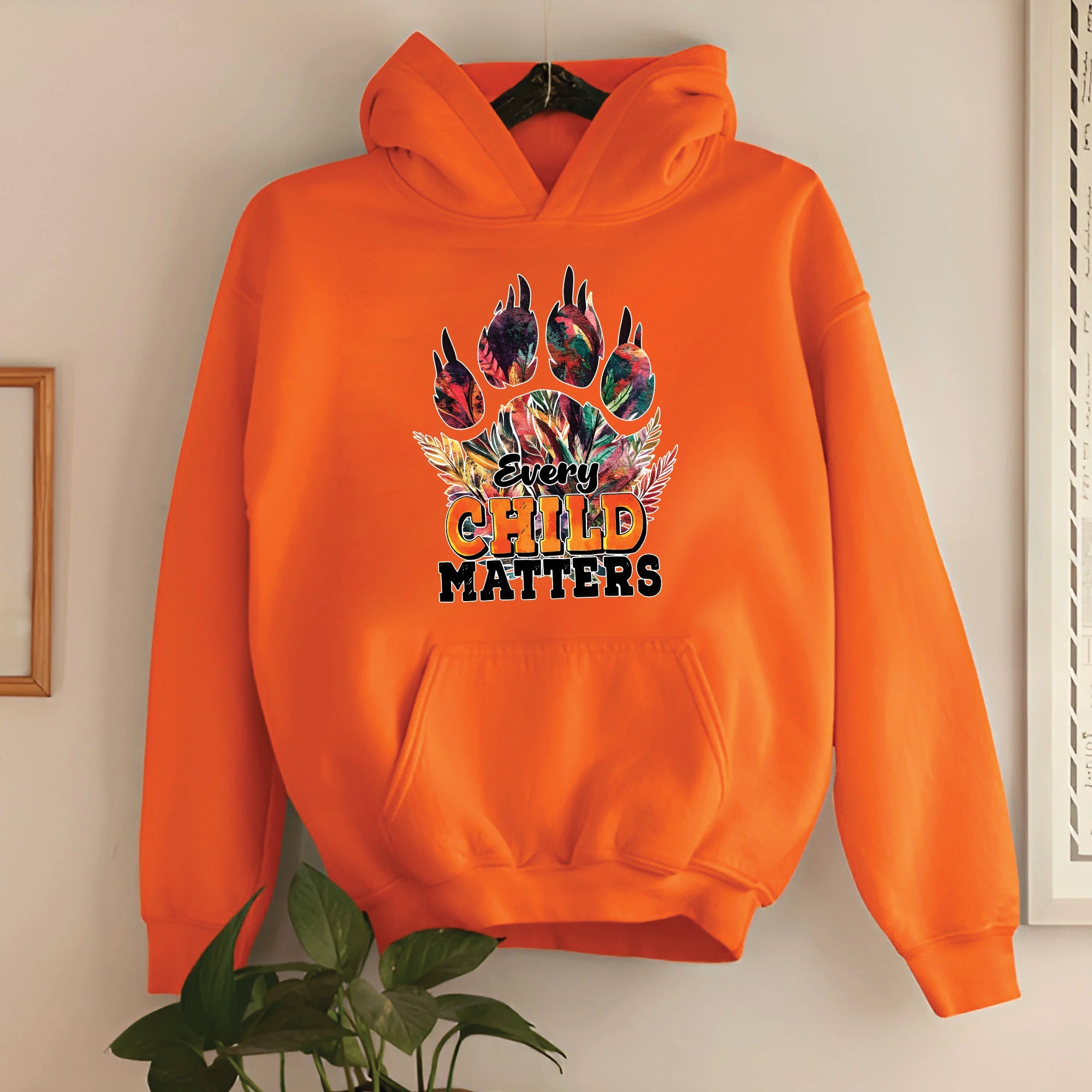 Every Child Matters Feathered Paw Print Orange Native American Unisex T-shirt/Hoodie/Sweatshirt