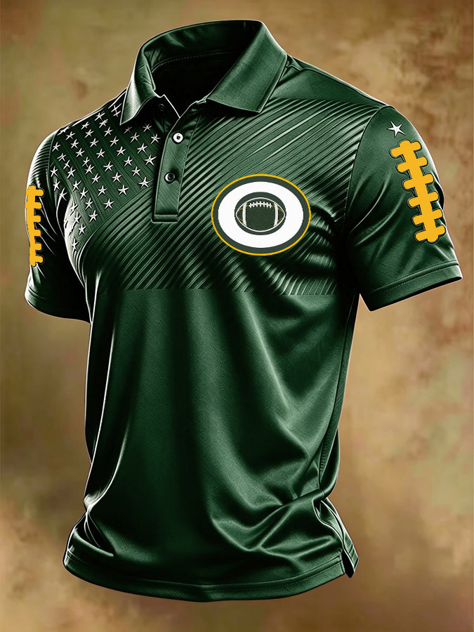 Men'S Football Printed Polo Shirt