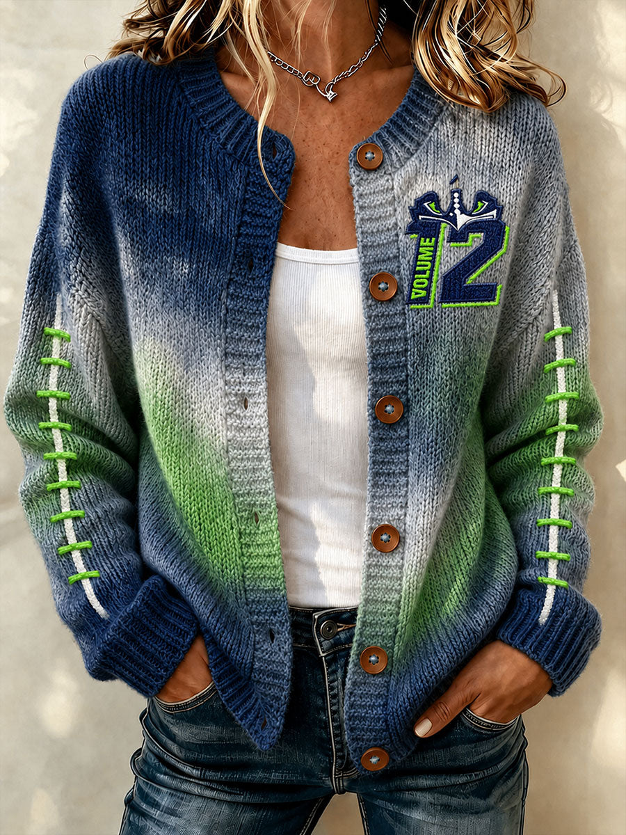 Women's American football knit cardigan