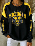Women'S Football Print Casual Sweatshirt