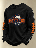 Men's Football Waffle Fabric Long-sleeved T-shirt