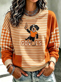 Women'S Football Fan Printed Vintage Hoodie