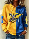 Women's Football Waffle Print Sweatshirt