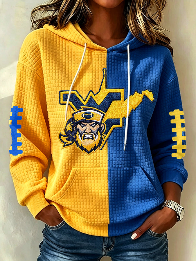 Women's Football Waffle Print Sweatshirt