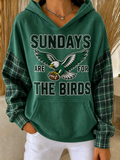 Women's Football Printed Vintage Hoodie