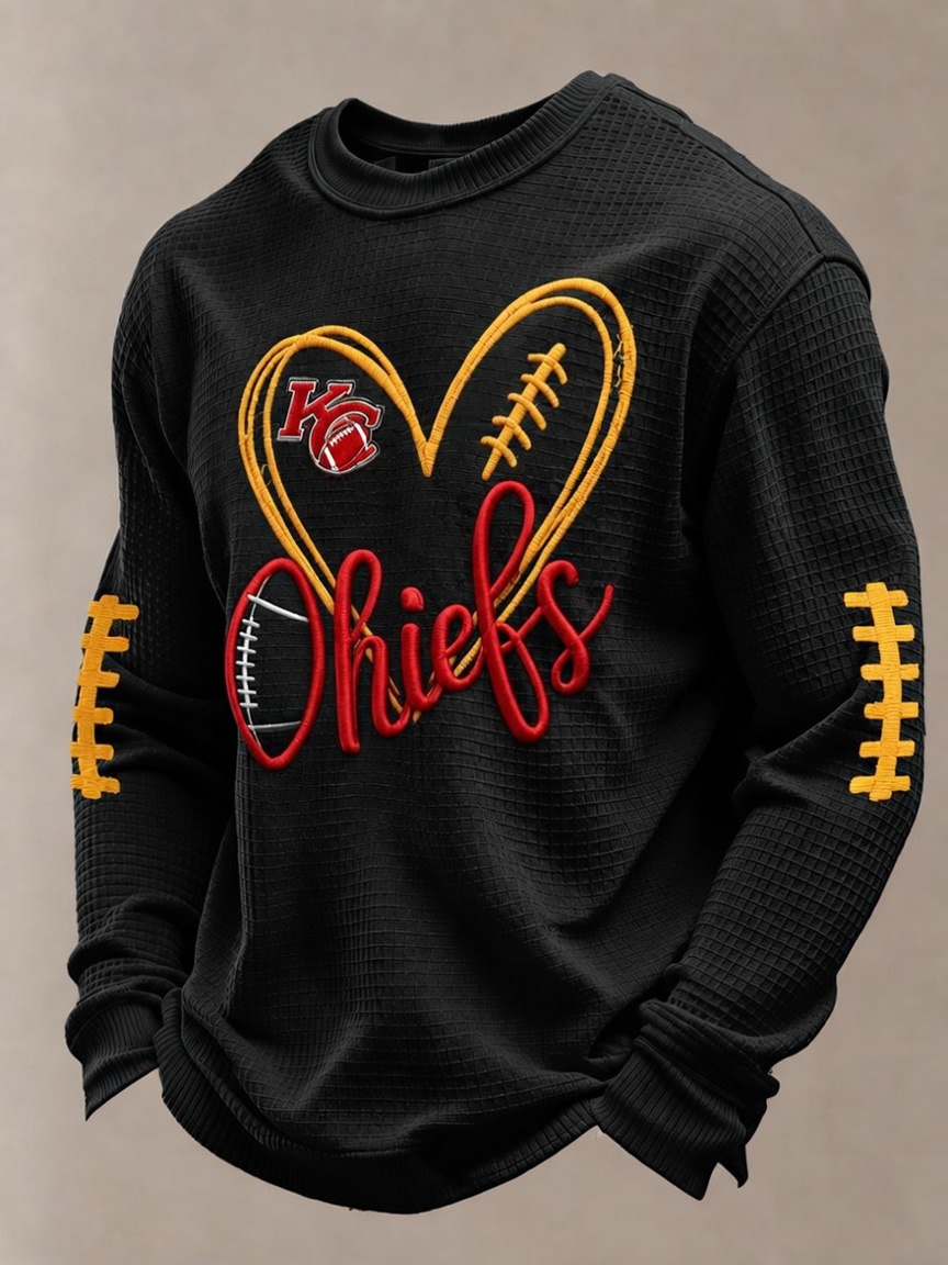 Men'S Football Printed Waffle T-Shirt