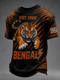 Men's Football Printed Round Neck T-Shirt