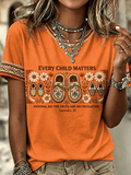 Women's  Retro Orange Shirt Day  Print T-shirt