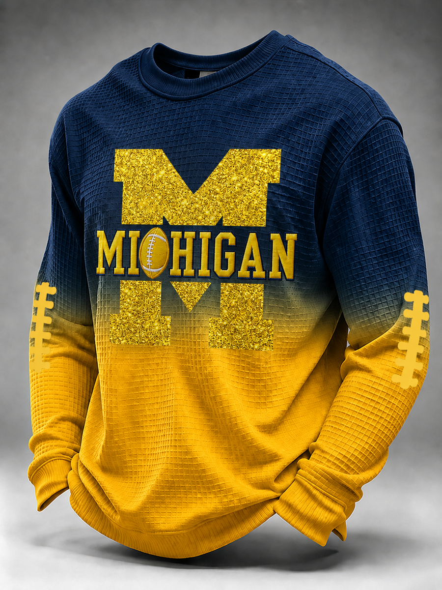 Men'S Football Enthusiast Sports Waffle Top
