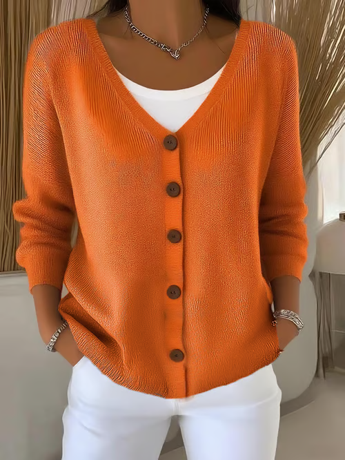 Women'S Solid Color Knitted Cardigan