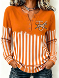 Women'S Checkered Henry Collar Casual Long Sleeved Sportswear