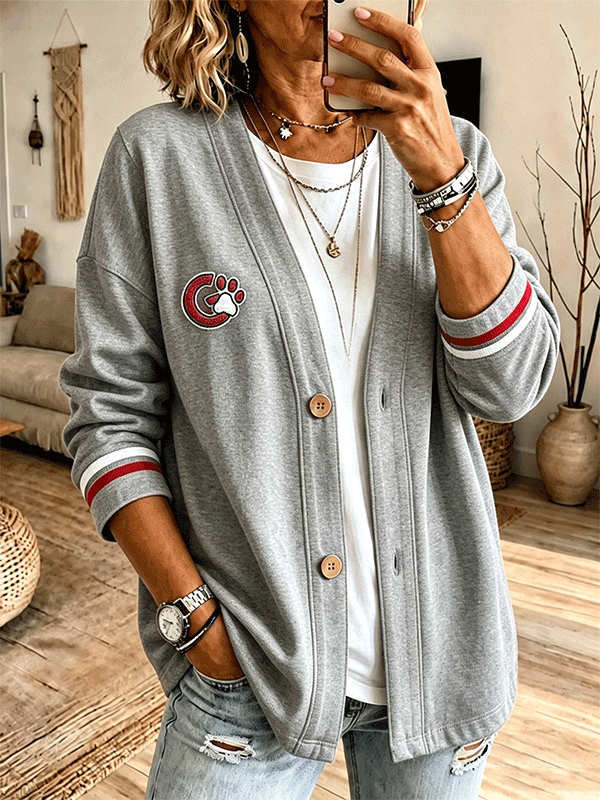 Women'S Football Sports Casual Cardigan