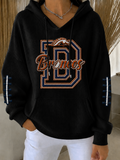 Women'S Football Printed Hooded Sweatshirt