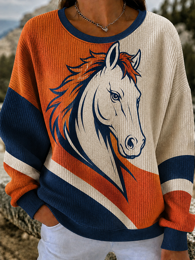 Women'S Football Fan Casual Knitted Sports Shirt