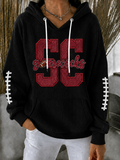 Women'S Football Printed Hooded Sweatshirt