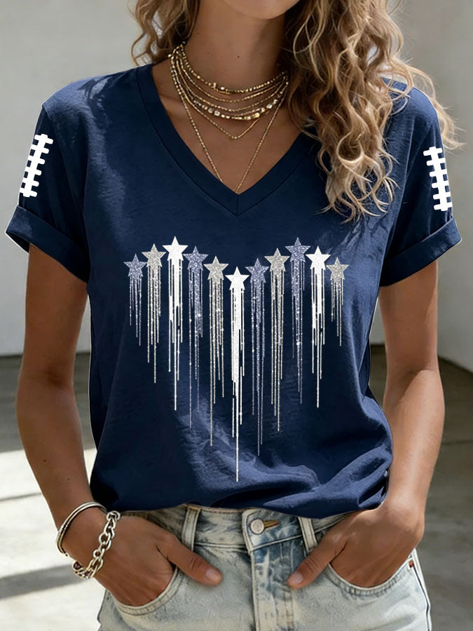 Women's Football Printed Casual T-shirt