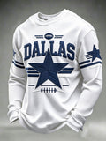Men's Football Fan Round Neck Waffle Hoodie