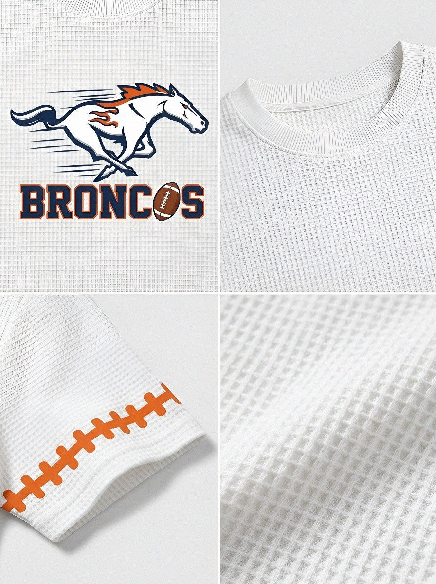 Men's Denver Broncos Football Running Horse Printed T-shirt