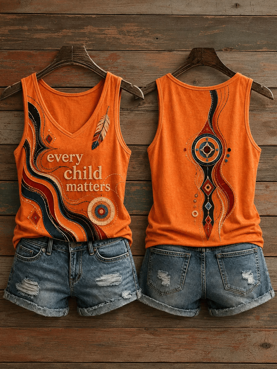 ❤️Buy 3 Get 20% Off❤️Women's Orange Shirt Day Print Casual Vest