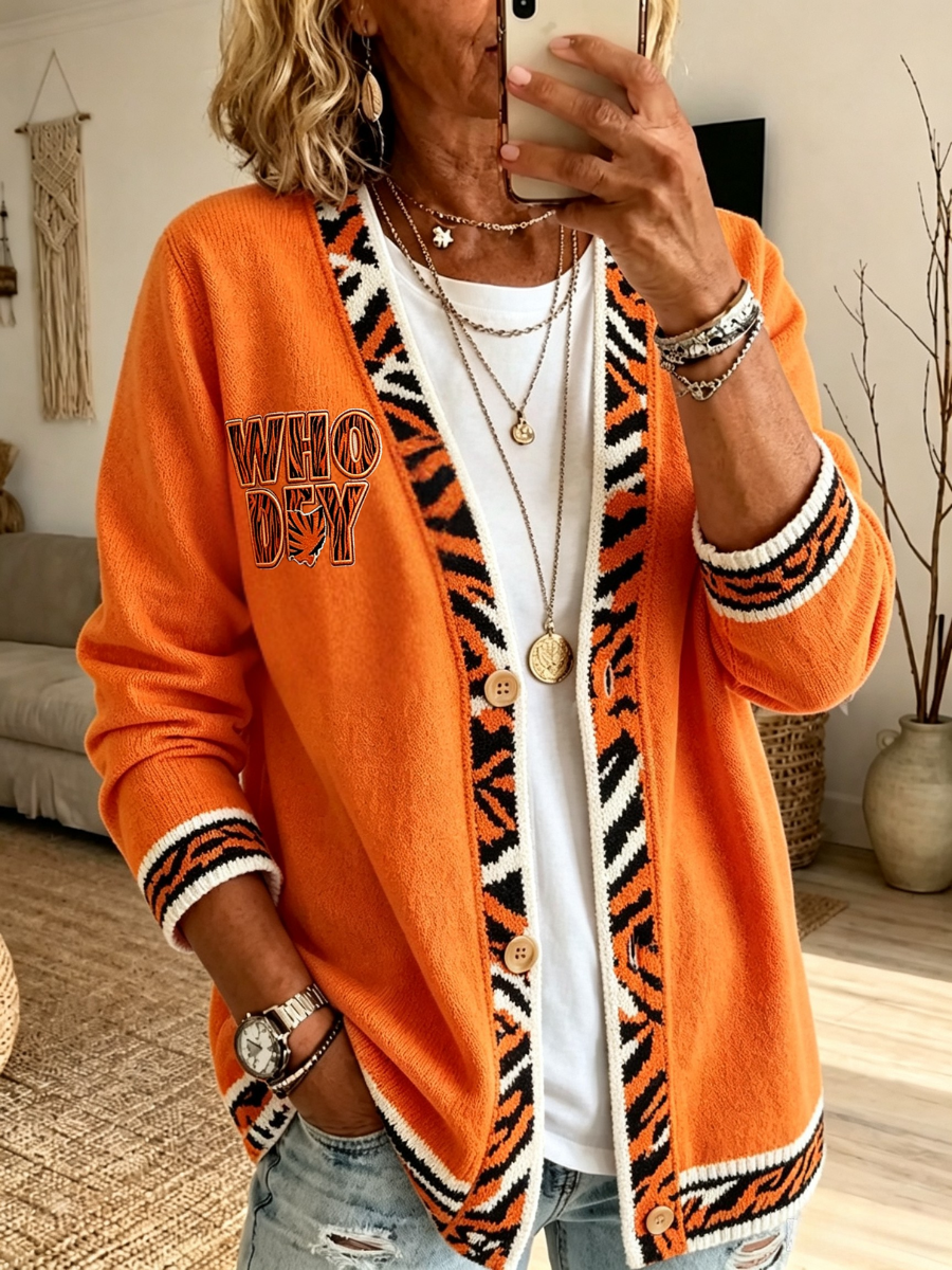 Women'S Football Casual Cardigan