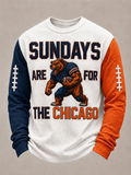 Men's Football Gameday Gift For Football Fans Waffle Long Sleeve Top
