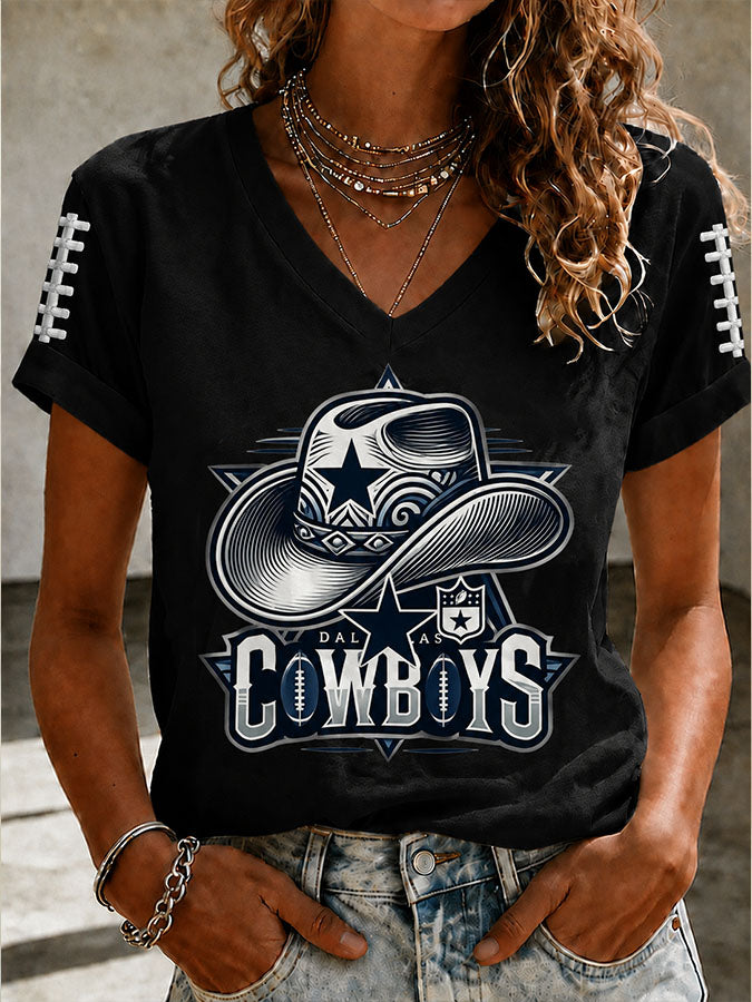 Women'S Retro Rugby Printed Casual T-Shirt