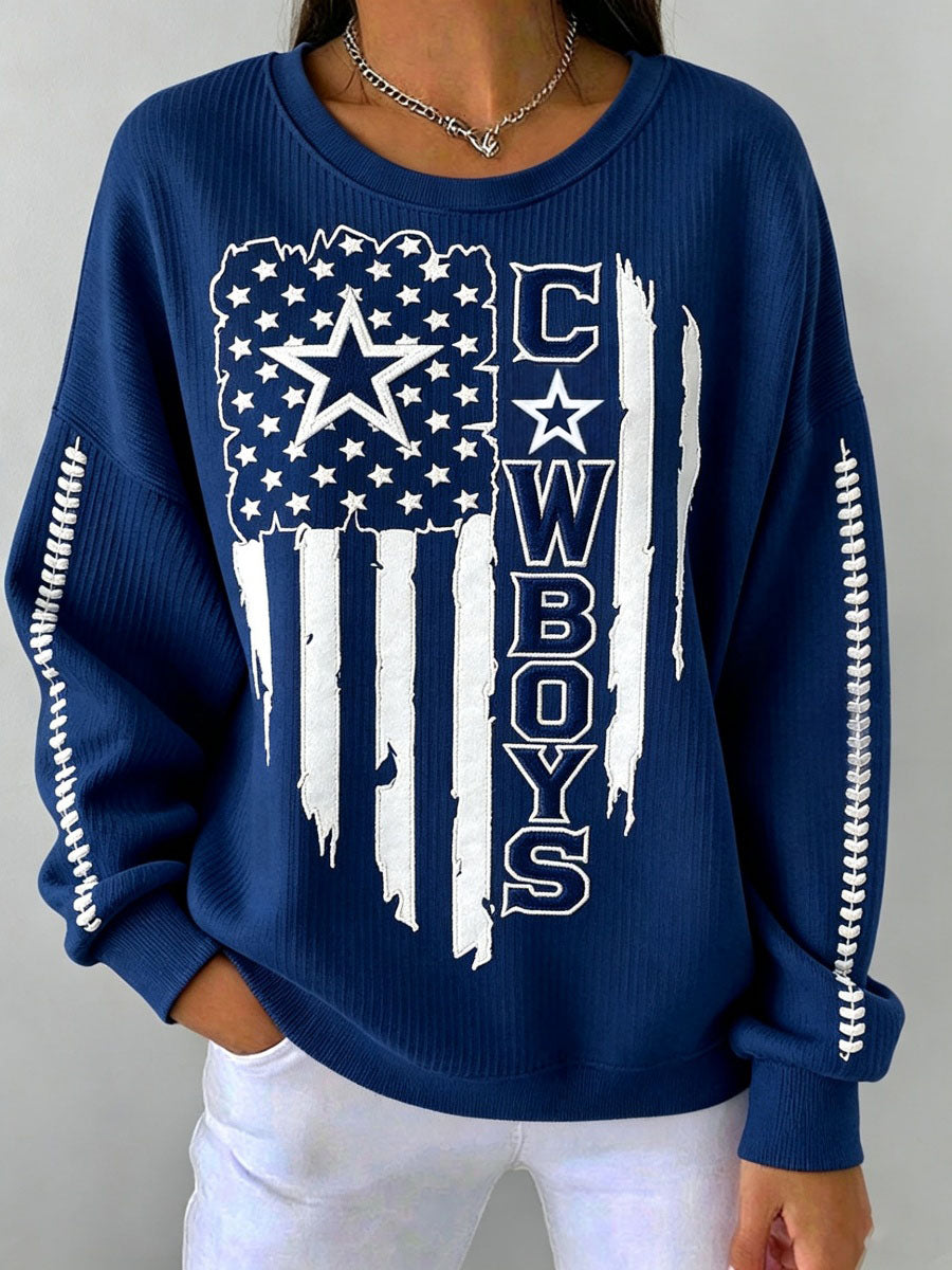 Women'S Football Game Print Casual Sweatshirt
