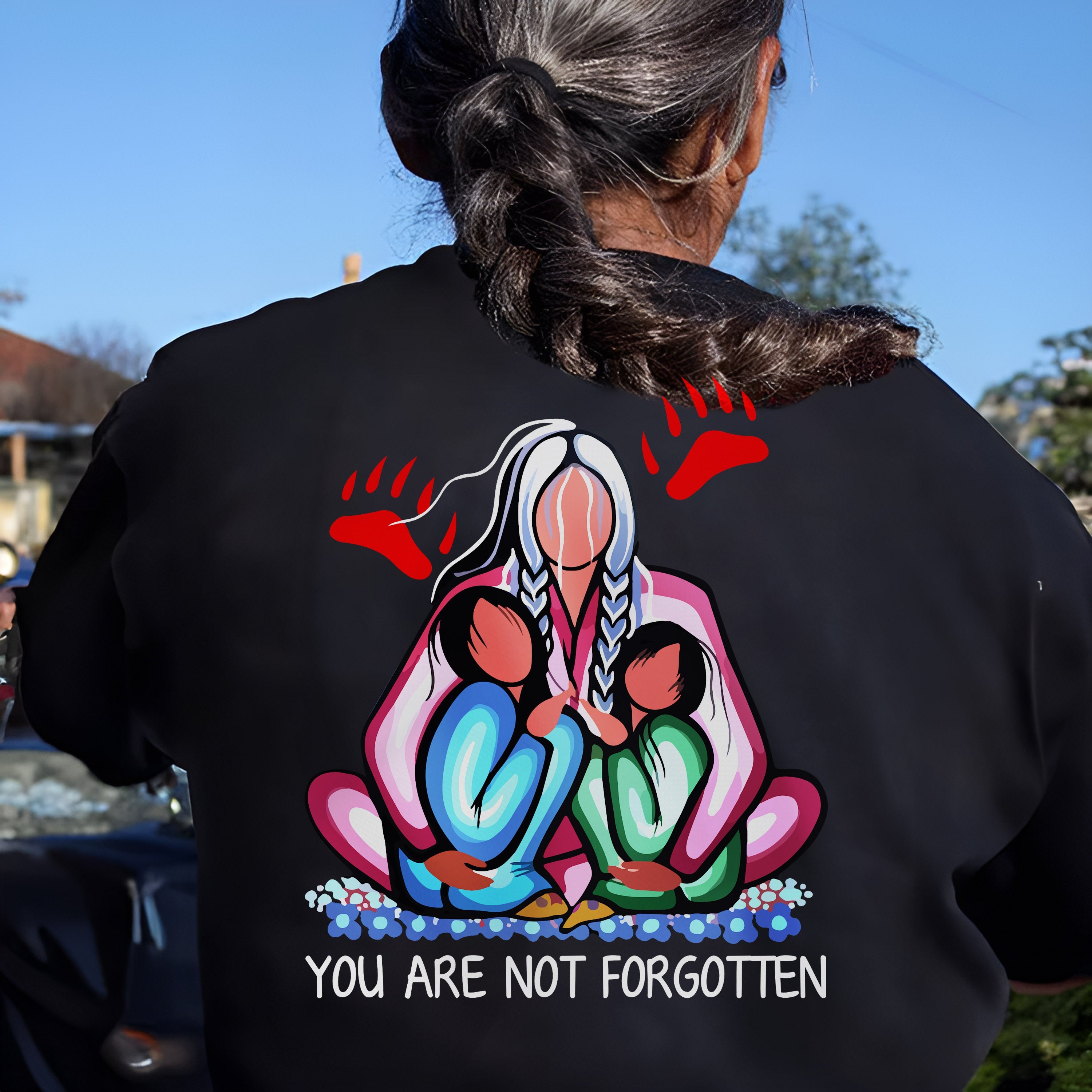Every Child Matters Grandma With Grandniece Orange Shirt Day Unisex Back T-shirt/Hoodie/Sweatshirt