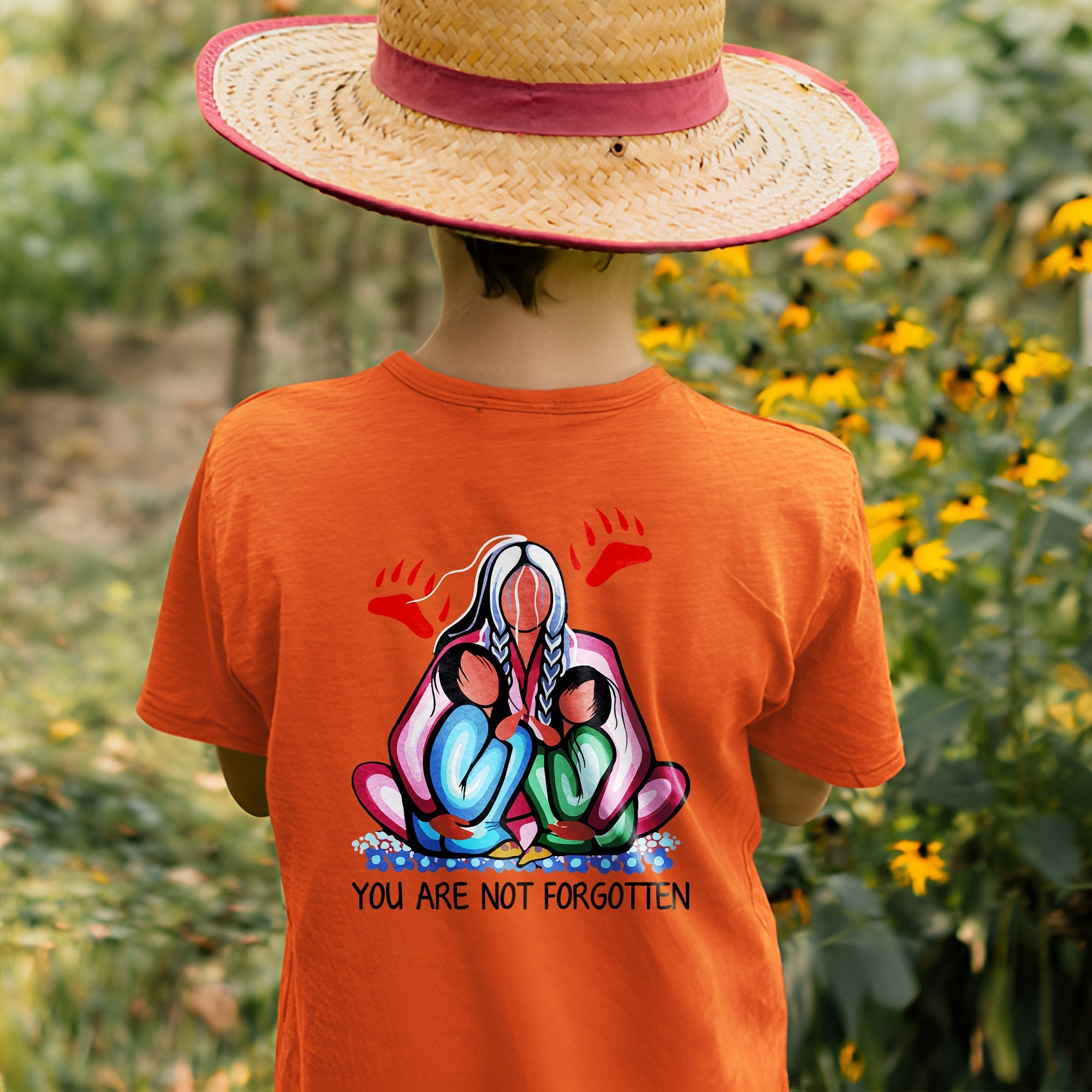 Every Child Matters Grandma With Grandniece Orange Shirt Day Unisex Back T-shirt/Hoodie/Sweatshirt